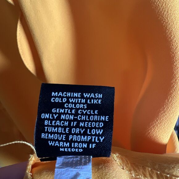 Victoria Beckham For Target Light Orange Halter Style Blouse Size L Ruffles - Picture 9 of 9